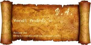 Vendl András névjegykártya