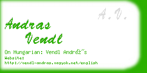 andras vendl business card